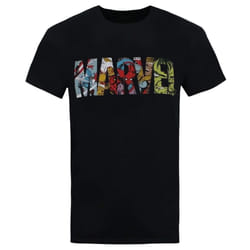Marvel Mens Comic Strip Logo T-Shirt - 2XL, Black