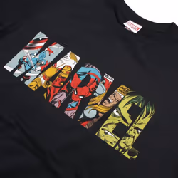 Marvel Mens Comic Strip Logo T-Shirt - 2XL, Black