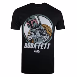 Star Wars Mens Boba Fett Retro T-Shirt - XXL, Black