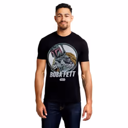 Star Wars Mens Boba Fett Retro T-Shirt - M, Black