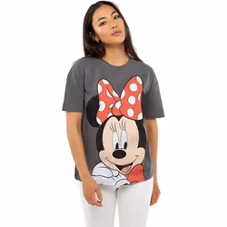 Disney Womens/Ladies Minnie Mouse Smile T-Shirt - S, Graphite/Red/Black