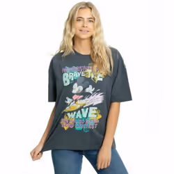 Disney Womens/Ladies Mickey Mouse Wave Oversized T-Shirt