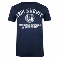 Star Wars Mens Legendary Defenders Of The Republic Jedi Knight T-Shirt - XXL, Navy
