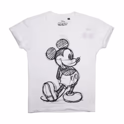Disney Girls Mickey Mouse Sketch T-Shirt - 7-8 Years, White