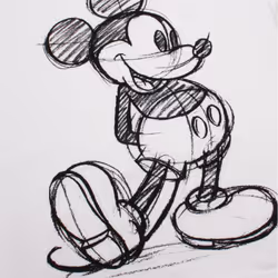 Disney Girls Mickey Mouse Sketch T-Shirt - 7-8 Years, White