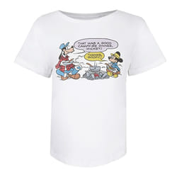 Disney Womens/Ladies Campfire Mickey Cotton T-Shirt