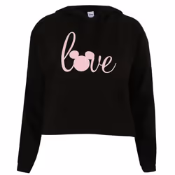 Disney Womens/Ladies Love Mickey Crop Hoodie - XL, Black