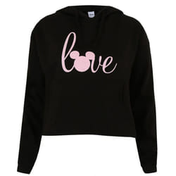 Disney Womens/Ladies Love Mickey Crop Hoodie - XL, Black