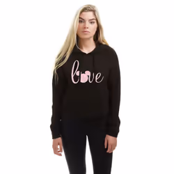 Disney Womens/Ladies Love Mickey Crop Hoodie - XL, Black