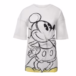 Disney Womens/Ladies Mickey Mouse Shoes Slouch T-Shirt - XL, White/Black/Yellow