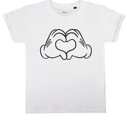 Disney Girls Love Hands Mickey Mouse T-Shirt - 7-8 Years, White