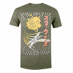 Star Wars Mens Rebel Attack X-Wing T-Shirt - L, Military Green