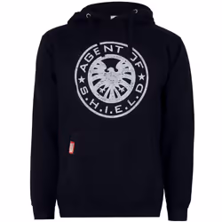 Marvel Mens Shield Hoodie - S, Navy/White