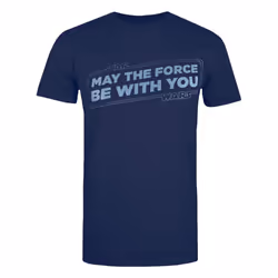 Star Wars Mens May The Force Be With You T-Shirt - XL, Navy/Light Blue