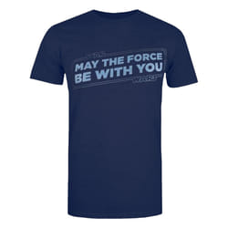 Star Wars Mens May The Force Be With You T-Shirt - XL, Navy/Light Blue
