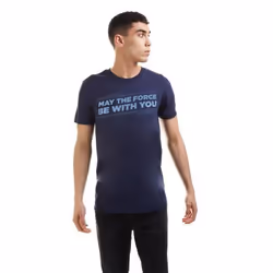 Star Wars Mens May The Force Be With You T-Shirt - XL, Navy/Light Blue