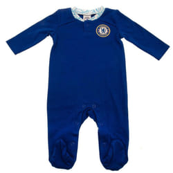 Chelsea FC Baby Crest Long-Sleeved Sleepsuit - 9-12 Months, Royal Blue/White