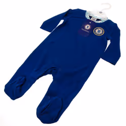 Chelsea FC Baby Crest Long-Sleeved Sleepsuit - 9-12 Months, Royal Blue/White