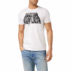 Star Wars Mens Retro Logo Cotton T-Shirt - L, White