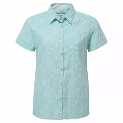 Craghoppers Womens/Ladies Nosilife Tillia Printed Short-Sleeved Shirt - 12 UK, Poolside Green