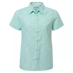 Craghoppers Womens/Ladies Nosilife Tillia Printed Short-Sleeved Shirt - 12 UK, Poolside Green