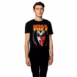 Amplified Unisex Adult Simmons Tongue Kiss T-Shirt - M, Black