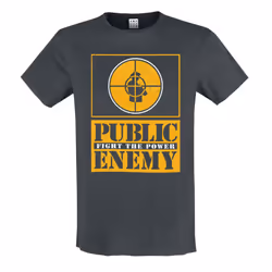 Amplified Unisex Adult Fight The Power Public Enemy T-Shirt - XL, Charcoal