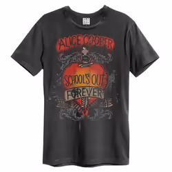 Amplified Unisex Adult School's Out Alice Cooper T-Shirt - XXL, Charcoal
