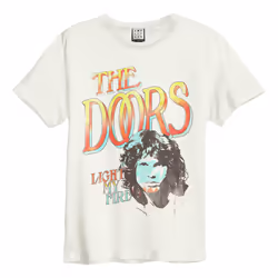 Amplified Unisex Adult Light My Fire The Doors T-Shirt - M, Vintage White