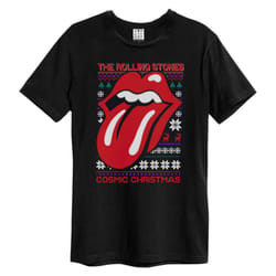 Amplified Unisex Adult Cosmic Christmas The Rolling Stones T-Shirt - XS, Black