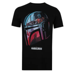 Star Wars: The Mandalorian Mens Helmet Cotton T-Shirt - XL, Black