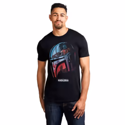 Star Wars: The Mandalorian Mens Helmet Cotton T-Shirt - XL, Black
