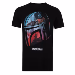 Star Wars: The Mandalorian Mens Helmet Cotton T-Shirt - XXL, Black
