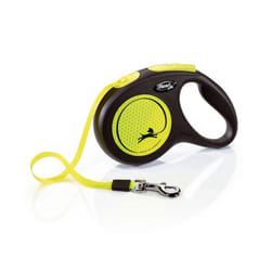 Flexi Medium Neon Taped Retractable Dog Lead - 5m, Yellow/Black