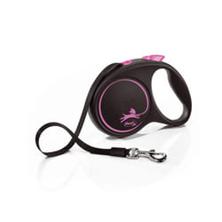 Flexi Medium Tape Retractable Dog Lead - 5m, Pink/Black