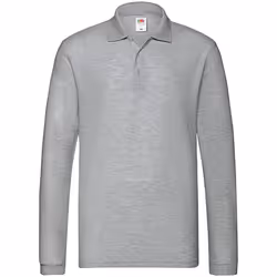 Fruit of the Loom Mens Premium Pique Long-Sleeved Polo Shirt - M, Athletic Heather