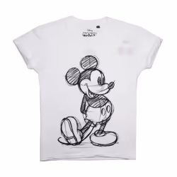 Disney Girls Mickey Mouse Sketch T-Shirt - 12-13 Years, White