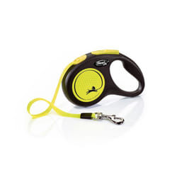 Flexi New Neon Small Retractable Dog Lead - 5m, Yellow