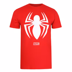 Spider-Man Mens Logo T-Shirt - L, Red