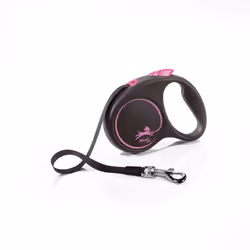Flexi Small Retractable Dog Lead - 5m, Pink/Black