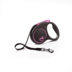 Flexi Small Retractable Dog Lead - 5m, Pink/Black