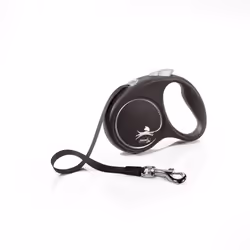 Flexi Small Retractable Dog Lead - 5m, Black