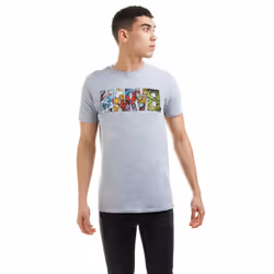Marvel Mens Comic Strip Logo T-Shirt - XXL, Sports Grey