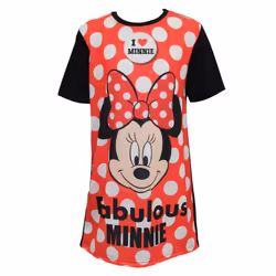 Disney Minnie Mouse Childrens Girls Fabulous Nightdress - 9-10 Years, Black/Red