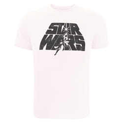Star Wars Mens Retro Logo Cotton T-Shirt - M, White