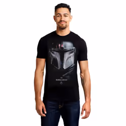 Star Wars: The Mandalorian Mens Shadow T-Shirt - L, Black