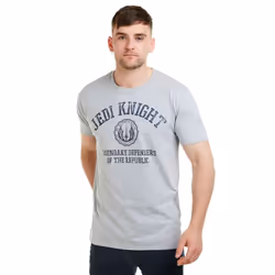 Star Wars Mens Legendary Defenders Of The Republic Jedi Knight Marl T-Shirt - M, Grey