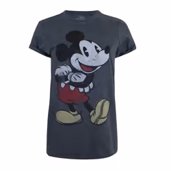 Disney Womens/Ladies Mickey Mouse Vintage T-Shirt - S, Dark Heather