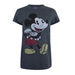 Disney Womens/Ladies Mickey Mouse Vintage T-Shirt - S, Dark Heather