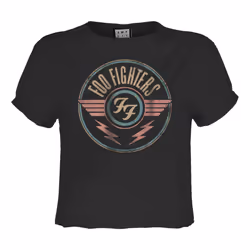 Amplified Womens/Ladies Air Foo Fighters Crop Top - L, Charcoal
